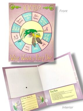 Purple Fairy Spinner Folder Wall Art Game School Vtg Decor Y2K Accoutrements
